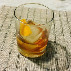 a glass of bourbon